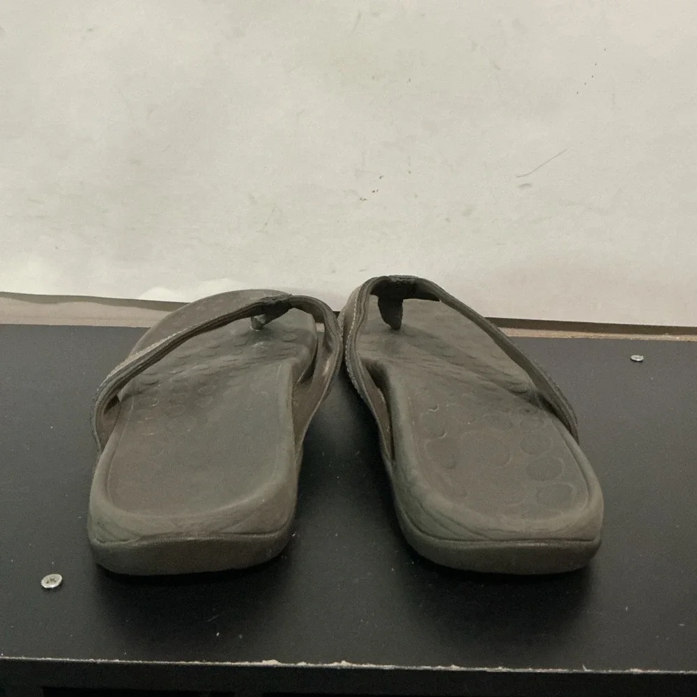 Vionic Tide Mens Brown Leather Orthotic Flip Flop Sandals Size 10 544MTIDE